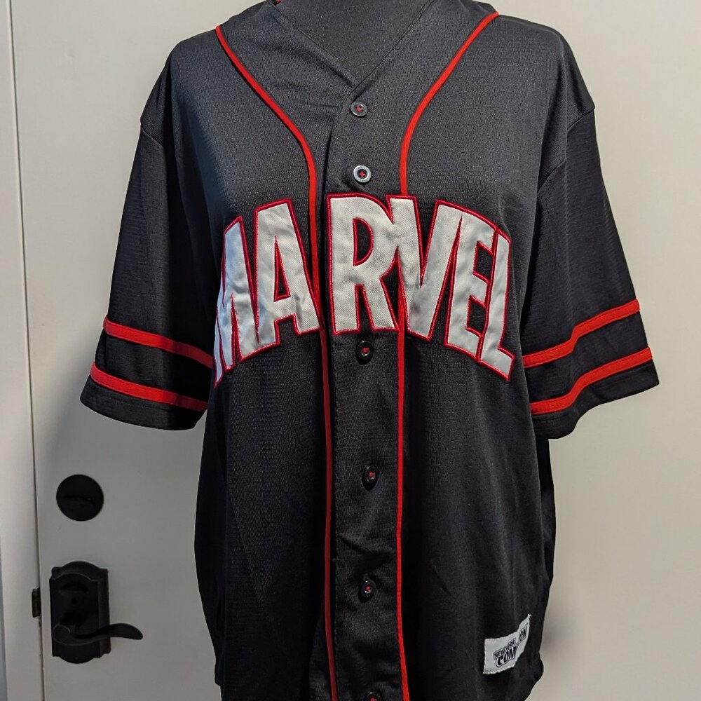 Marvel NYCC 2023 Exclusive Baseball Jersey Small — “Marvel 23” Button-Up — Rare